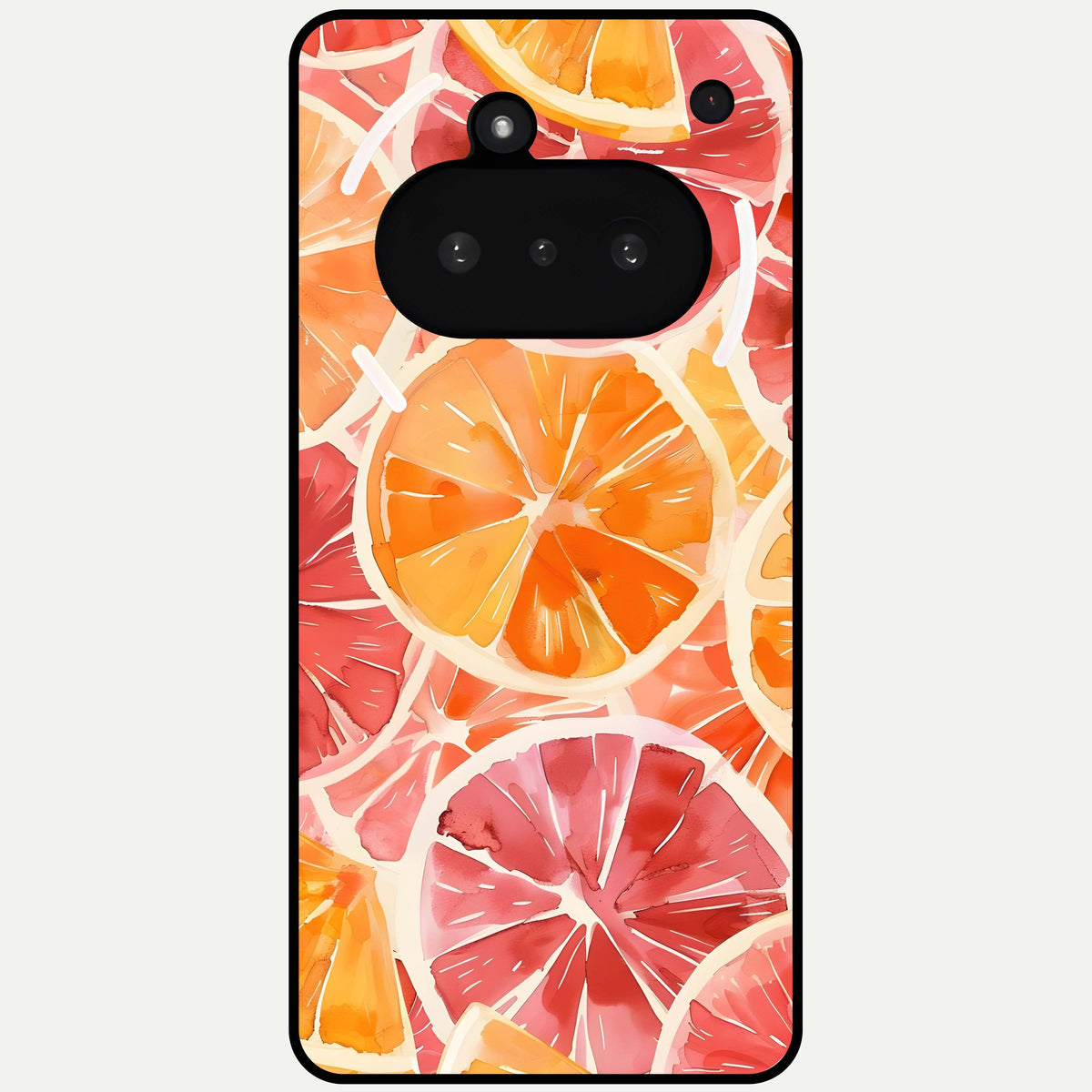  Orange Fruits Pattern Glass Case For Nothing Phone 3A back cover – full design glossy printed glass finish