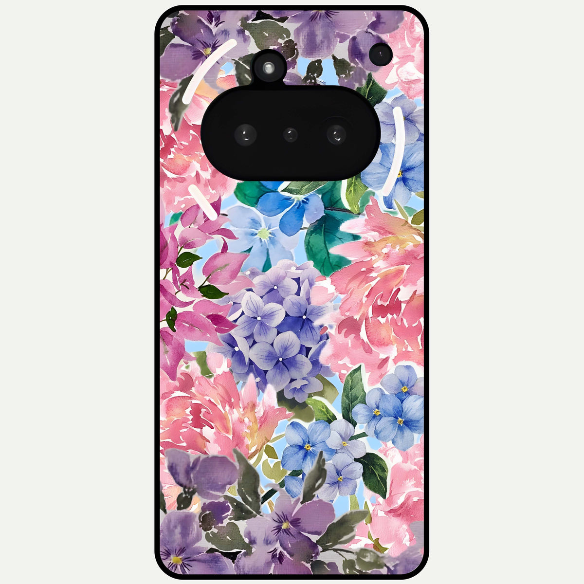 Pastel Floral Mix Glass Case For Nothing Phone 3A back cover – full design glossy printed glass finish