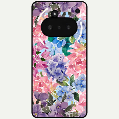  Pastel Floral Mix Glass Case For Nothing Phone 3A back cover – full design glossy printed glass finish