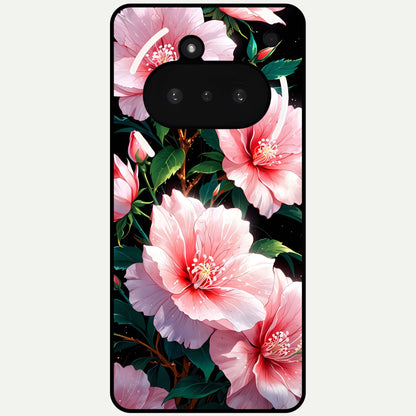 Peach Flower Glass Case For Nothing Phone 3A back cover – full design glossy printed glass finish