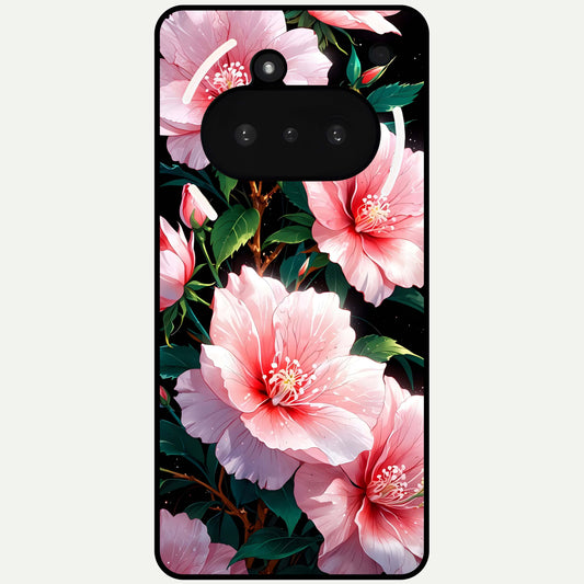  Peach Flower Glass Case For Nothing Phone 3A back cover – full design glossy printed glass finish