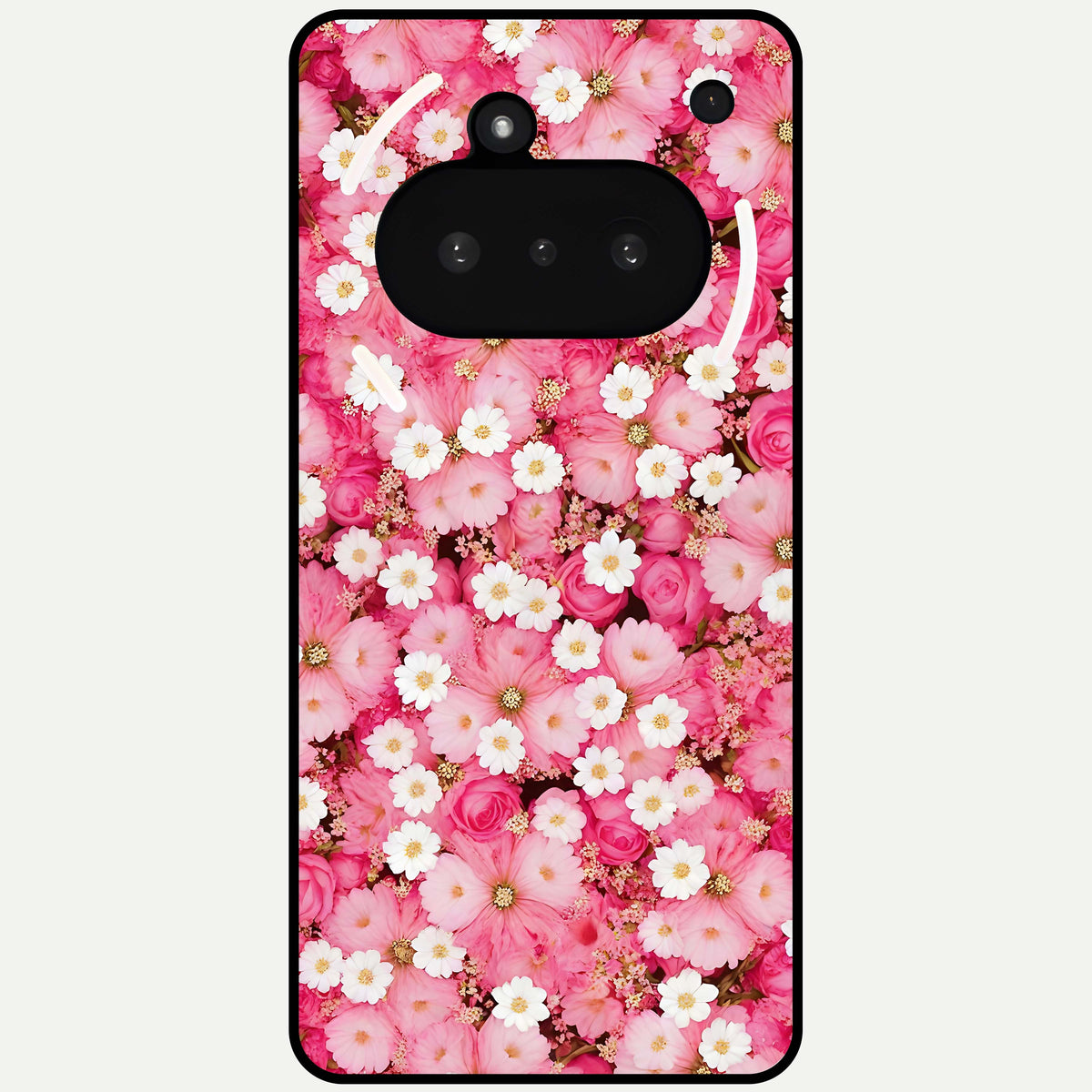  Pink Daisy Bliss Glass Case For Nothing Phone 3A back cover – full design glossy printed glass finish