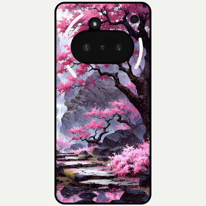  Pink Sunflower Glow Glass Case For Nothing Phone 3A back cover – full design glossy printed glass finish