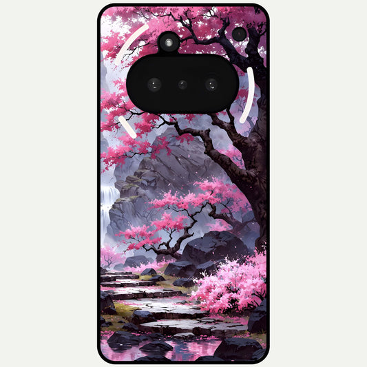 Pink Sunflower Glow Glass Case For Nothing Phone 3A back cover – full design glossy printed glass finish