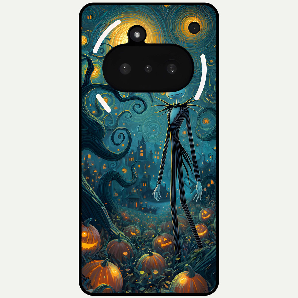  Pumpkin Moon Night Glass Case For Nothing Phone 3A back cover – full design glossy printed glass finish