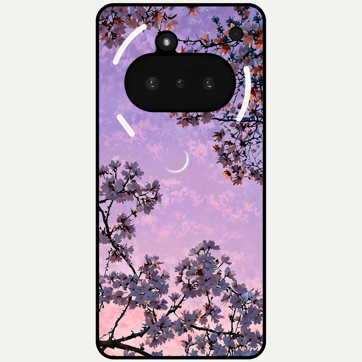  Purple Serenity Moon Glass Case For Nothing Phone 3A back cover – full design glossy printed glass finish