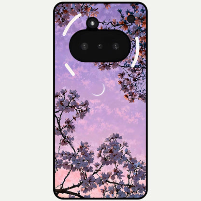  Purple Serenity Moon Glass Case For Nothing Phone 3A back cover – full design glossy printed glass finish