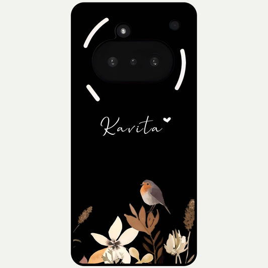  Quiet Garden Tune Custom Name Glass Case For Nothing Phone 3A back cover – full design glossy printed glass finish