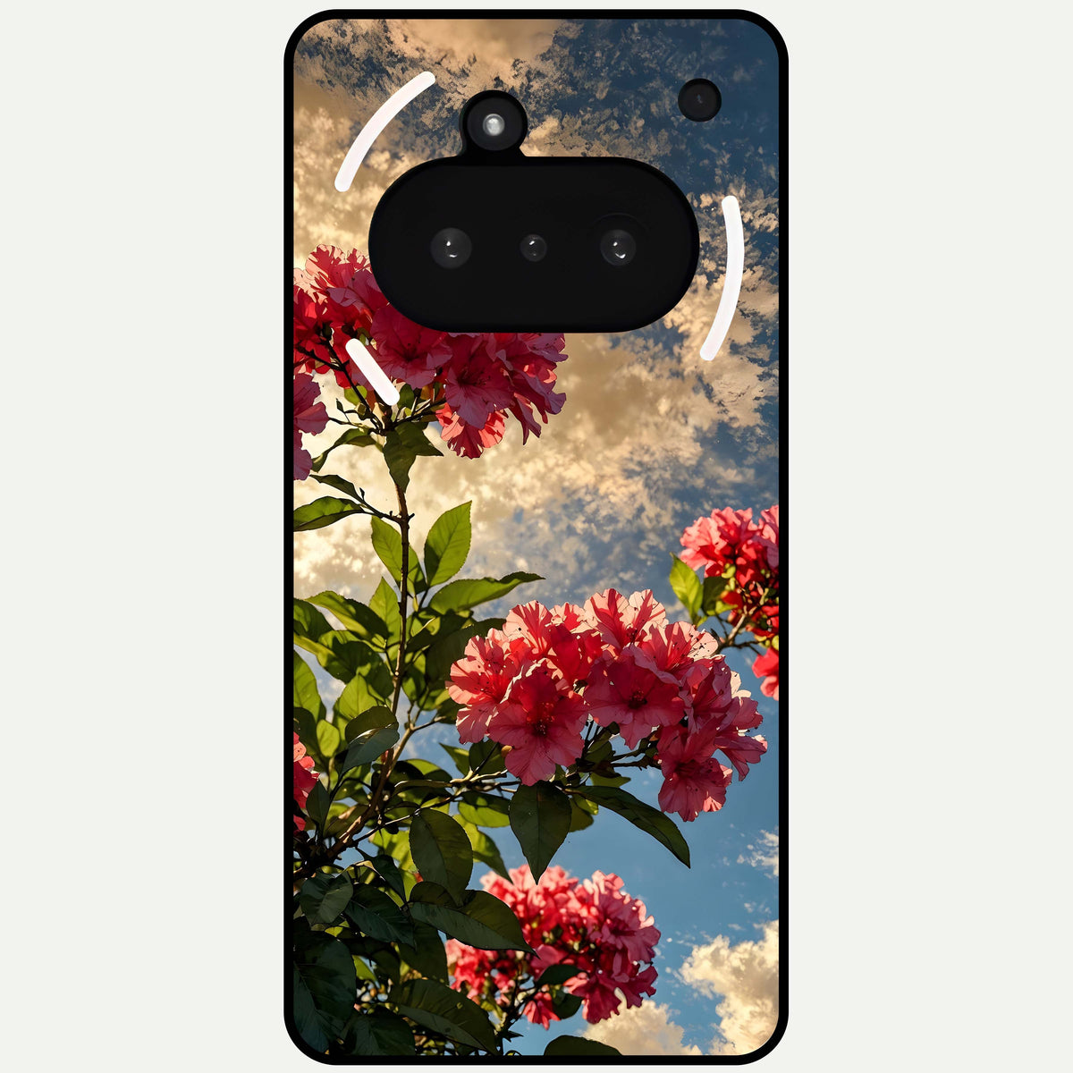  Red Bloom Skies Glass Case For Nothing Phone 3A back cover – full design glossy printed glass finish