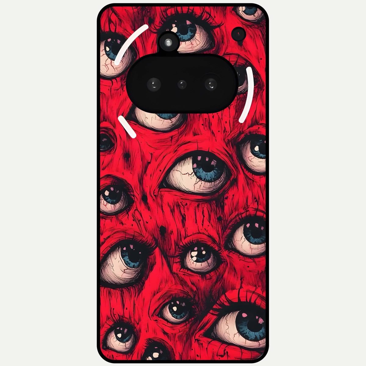  Red Eyes Pattern Glass Case For Nothing Phone 3A back cover – full design glossy printed glass finish