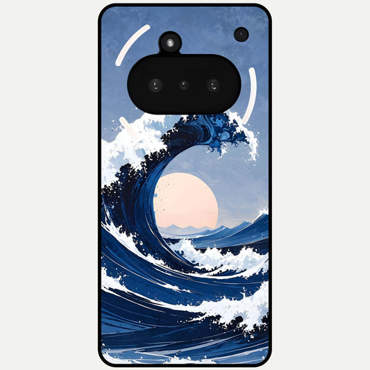  Rising Tide Power Glass Case For Nothing Phone 3A back cover – full design glossy printed glass finish