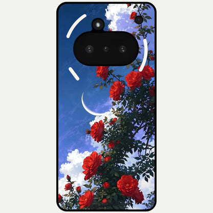 Rose Drift Flowers Glass Case For Nothing Phone 3A back cover – full design glossy printed glass finish