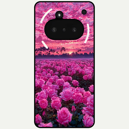  Rose Sunset Valley Glass Case For Nothing Phone 3A back cover – full design glossy printed glass finish