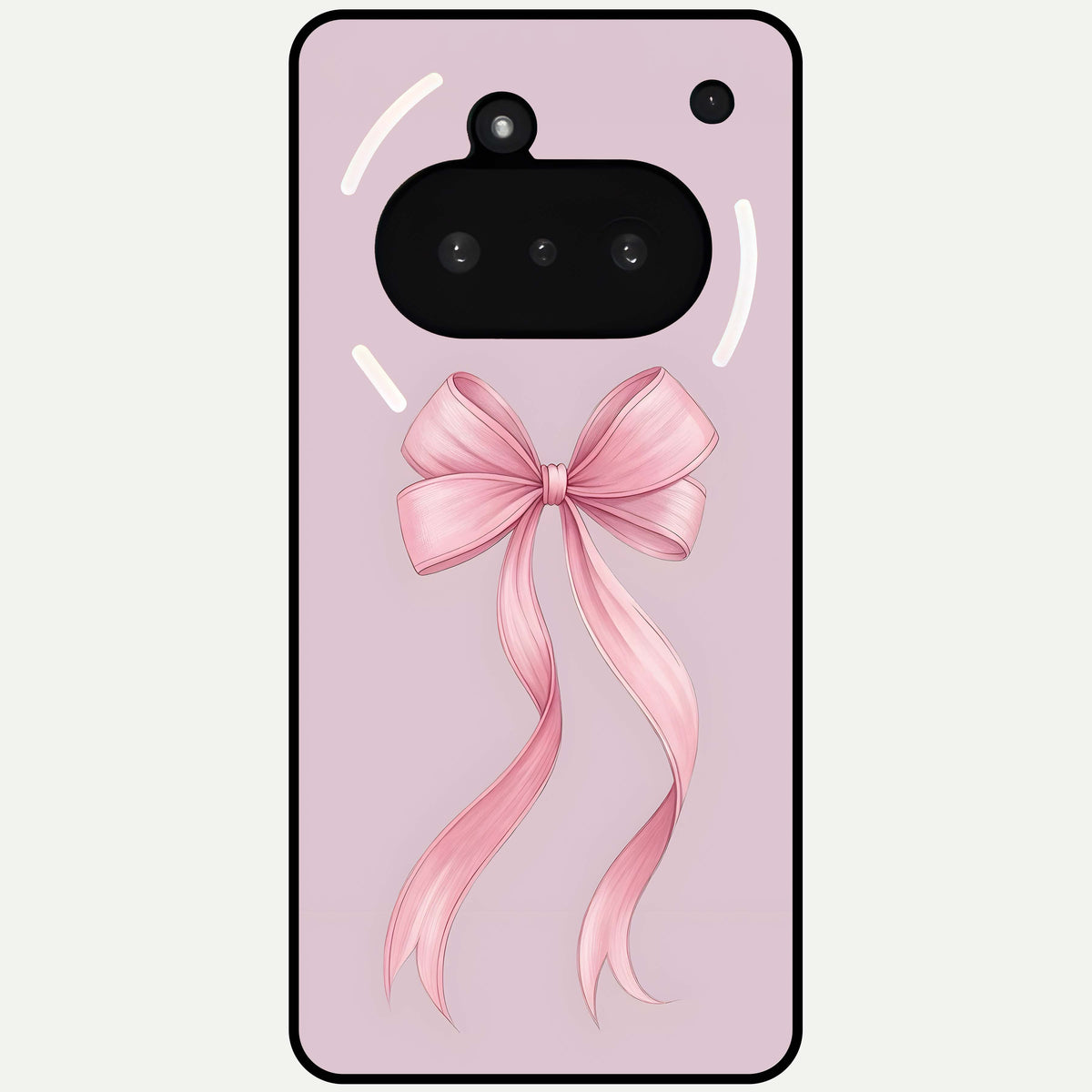  Soft Blush Bow Glass Case For Nothing Phone 3A back cover – full design glossy printed glass finish