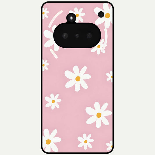 Soft Daisy Bliss Glass Case For Nothing Phone 3A back cover – full design glossy printed glass finish