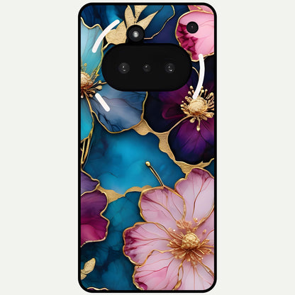  Sparkle Floral Glass Case For Nothing Phone 3A back cover – full design glossy printed glass finish