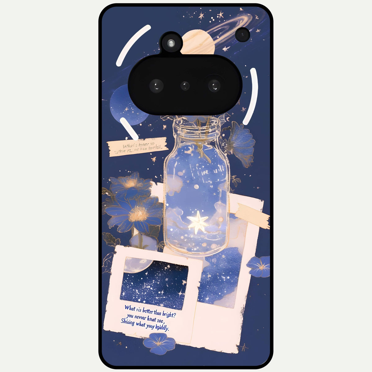  Starlit Cosmic Jar Glass Case For Nothing Phone 3A back cover – full design glossy printed glass finish
