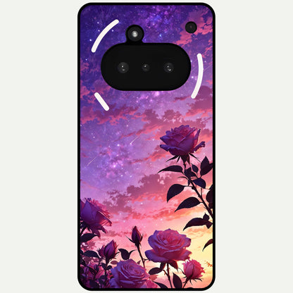  Starlit Rose Twilight Glass Case For Nothing Phone 3A back cover – full design glossy printed glass finish