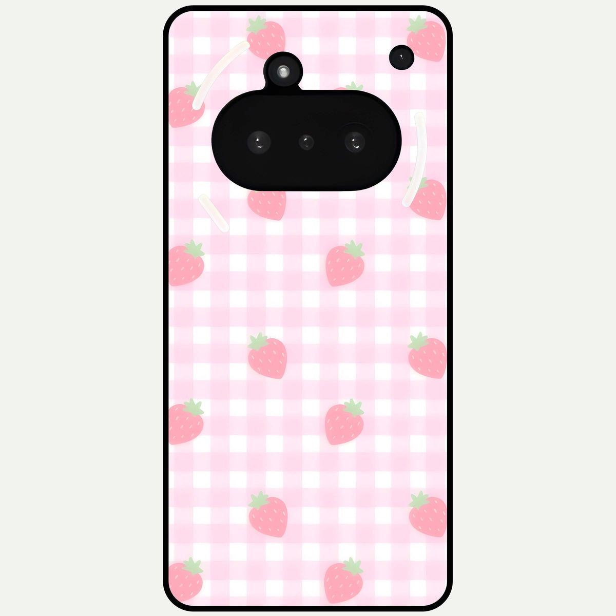  Strawberry Picnic Love Glass Case For Nothing Phone 3A back cover – full design glossy printed glass finish