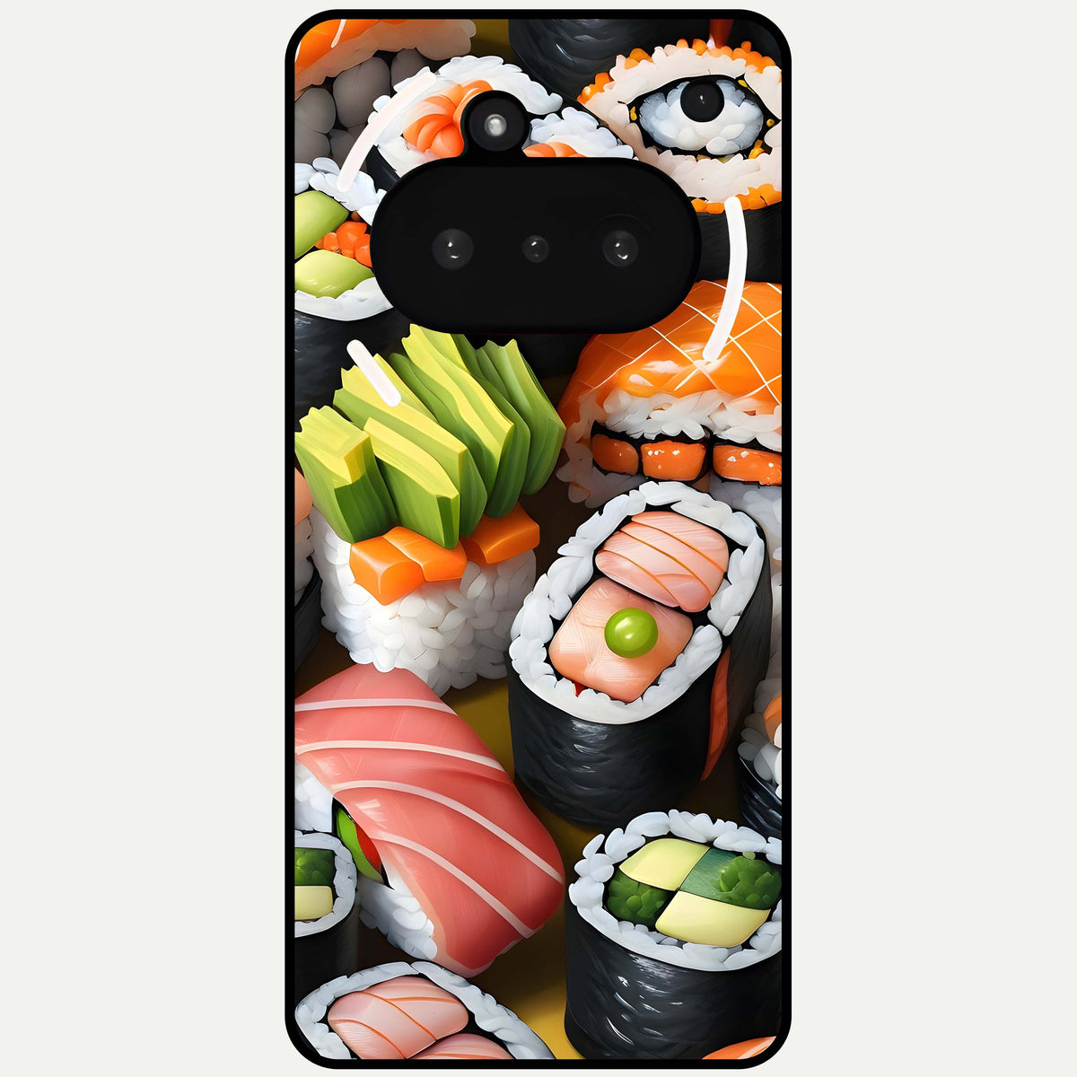 Sushi Food Pattern Glass Case For Nothing Phone 3A back cover – full design glossy printed glass finish