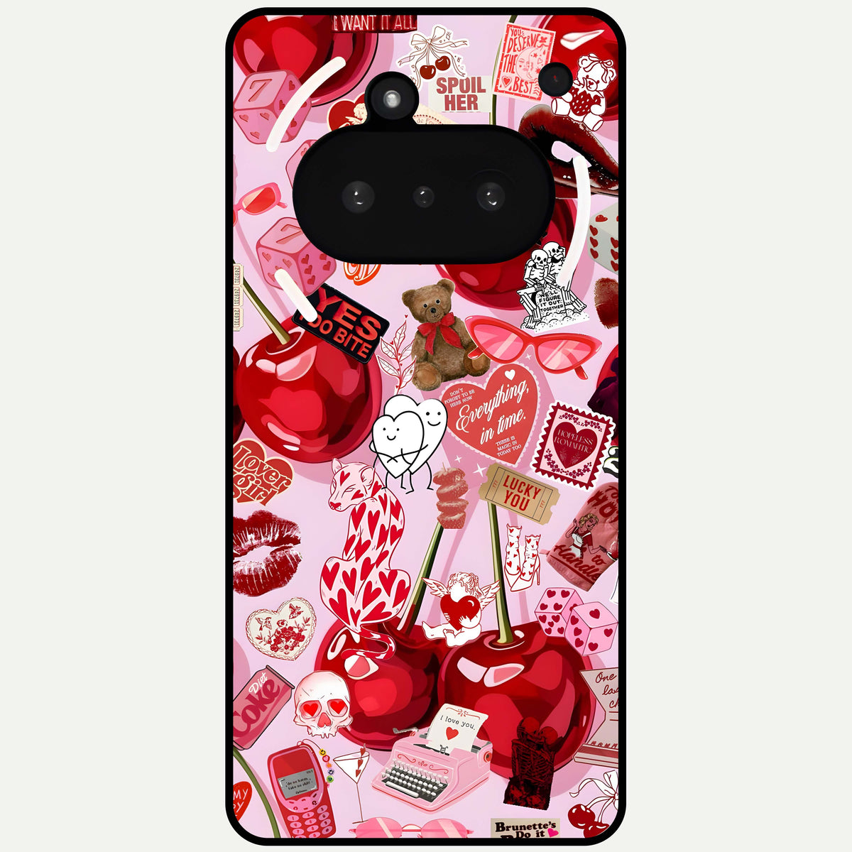  Sweet Cherry Chaos Glass Case For Nothing Phone 3A back cover – full design glossy printed glass finish