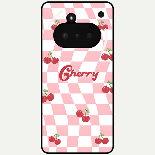  Sweet Cherry Vibes Glass Case For Nothing Phone 3A back cover – full design glossy printed glass finish