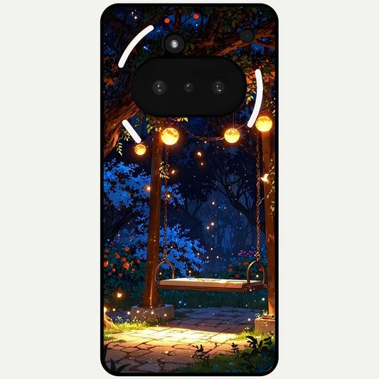  Twilight Garden Swing Glass Case For Nothing Phone 3A back cover – full design glossy printed glass finish