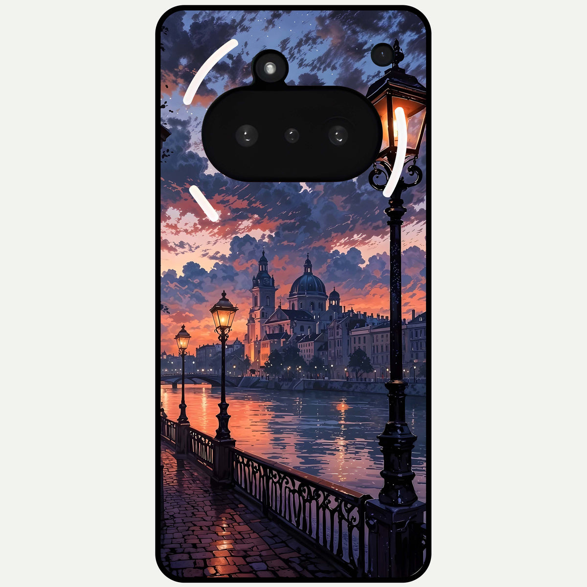  Twilight River Lights Glass Case For Nothing Phone 3A back cover – full design glossy printed glass finish