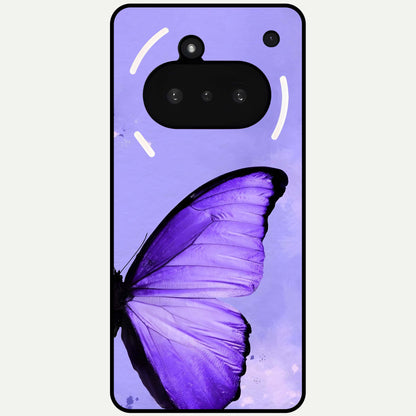  Violet Dream Wing Glass Case For Nothing Phone 3A back cover – full design glossy printed glass finish