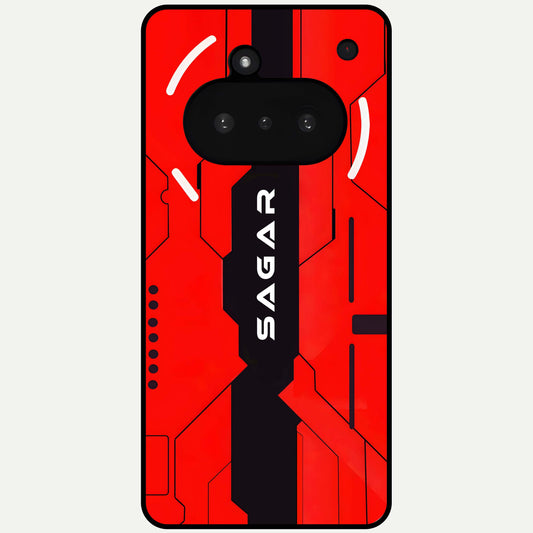 Voltage Rise CYBERPUNK Custom Name Glass Case For Nothing Phone 3A back cover – personalized glossy printed glass finish