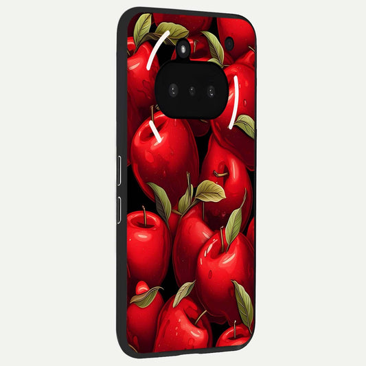  Apple Pattern phone case For Nothing Phone 3A showing premium glass back cover with detailed artwork