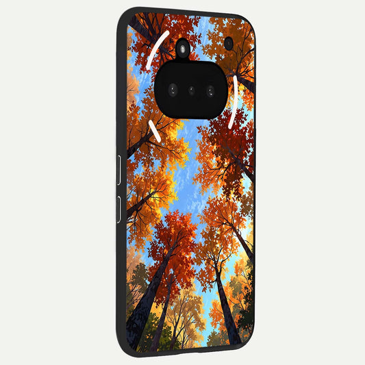  Autumn Sky Rise phone case For Nothing Phone 3A showing premium glass back cover with detailed artwork