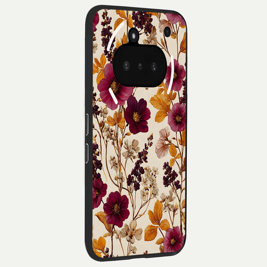  Autumn Wine Bloom phone case For Nothing Phone 3A showing premium glass back cover with detailed artwork