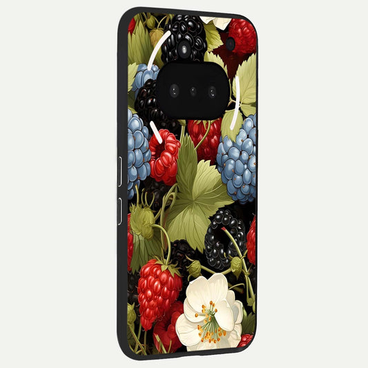  Berry Bloom Charm phone case For Nothing Phone 3A showing premium glass back cover with detailed artwork