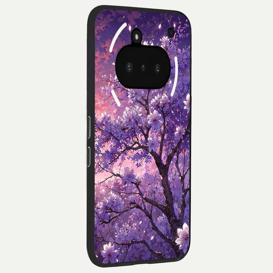  Blossom Tree phone case For Nothing Phone 3A showing premium glass back cover with detailed artwork