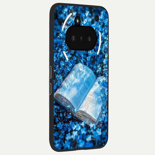  Blue Bloom Tales phone case For Nothing Phone 3A showing premium glass back cover with detailed artwork