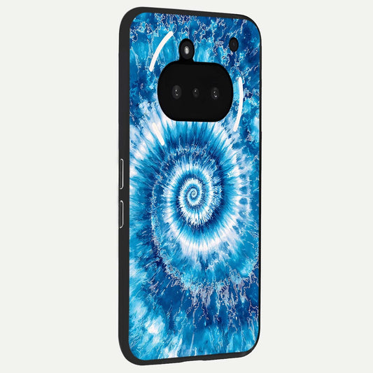  Blue Galaxy Wave phone case For Nothing Phone 3A showing premium glass back cover with detailed artwork