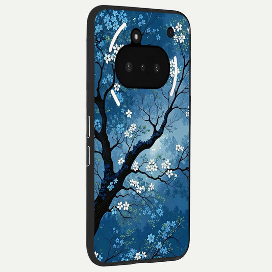  Blue Tree Serenity phone case For Nothing Phone 3A showing premium glass back cover with detailed artwork