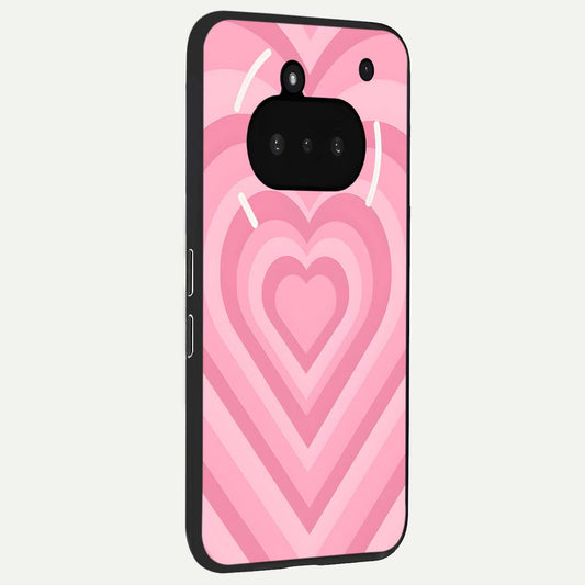  Blush Heart Waves phone case For Nothing Phone 3A showing premium glass back cover with detailed artwork