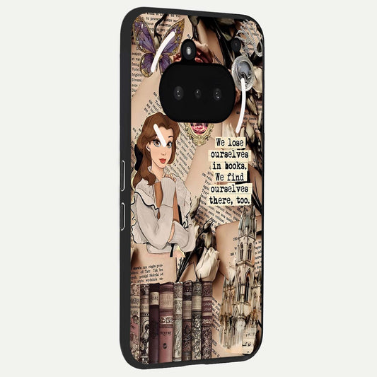  Bookish Dream World phone case For Nothing Phone 3A showing premium glass back cover with detailed artwork