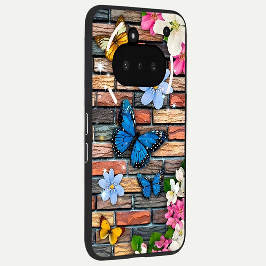  Brick Bloom Flight phone case For Nothing Phone 3A showing premium glass back cover with detailed artwork