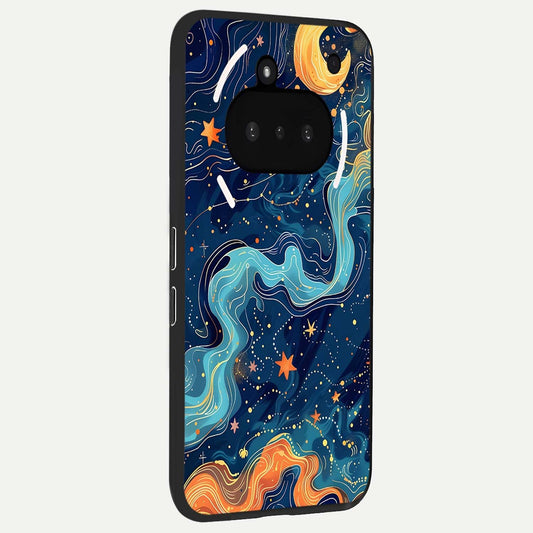  Celestial Dream Flow phone case For Nothing Phone 3A showing premium glass back cover with detailed artwork