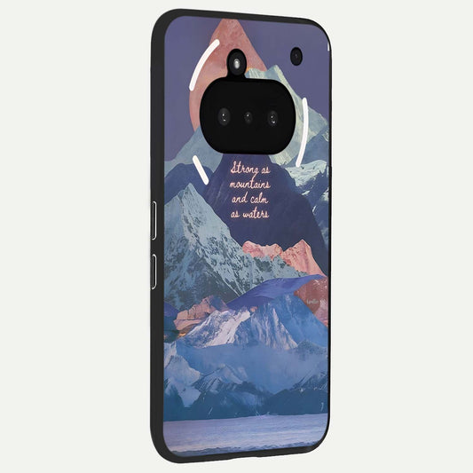  Celestial Mountain Calm phone case For Nothing Phone 3A showing premium glass back cover with detailed artwork