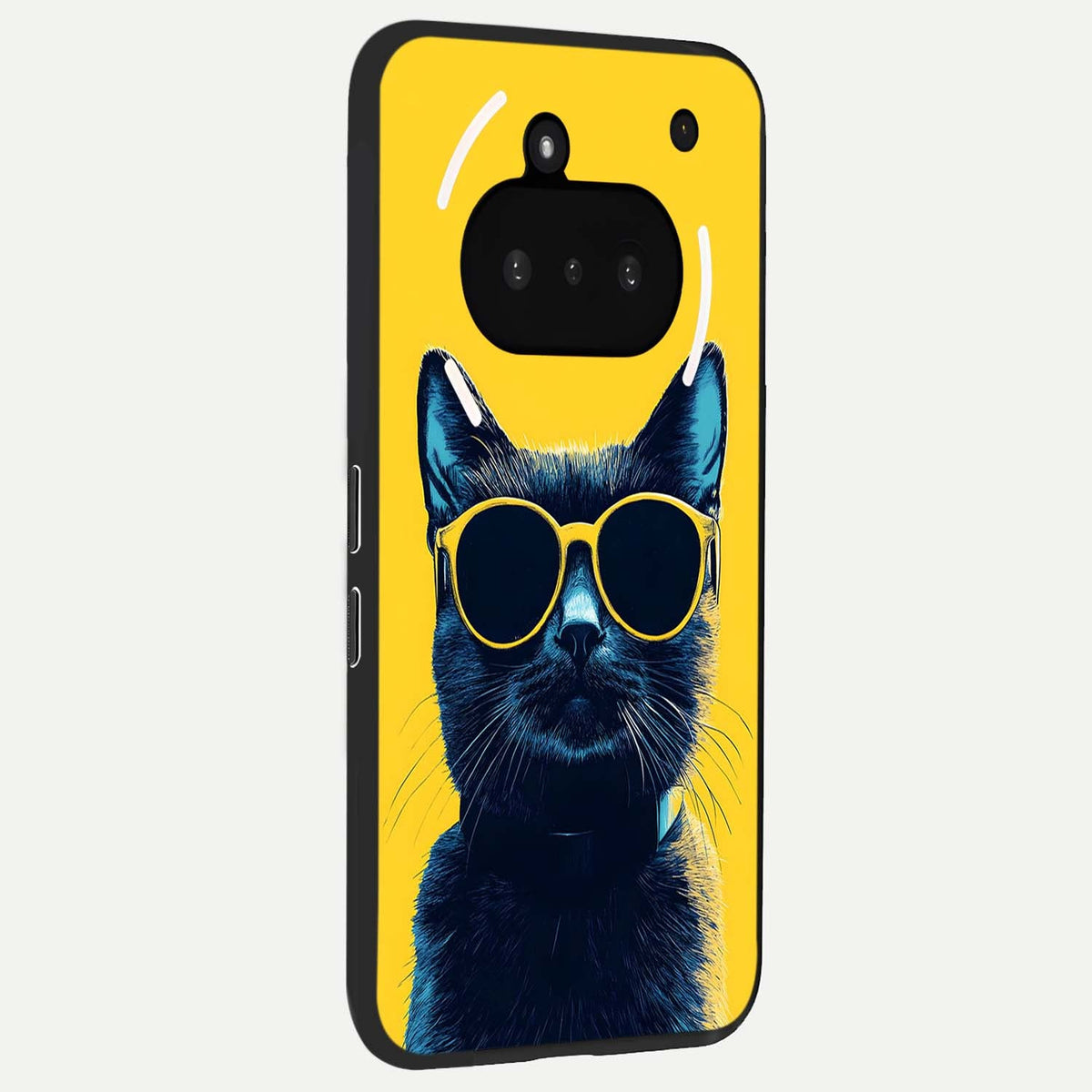  Cool Cat Vibes phone case For Nothing Phone 3A showing premium glass back cover with detailed artwork