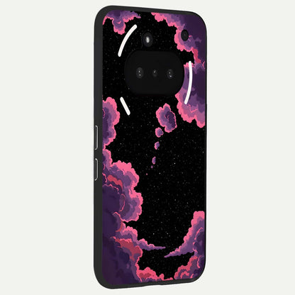  Cosmic Cloud Journey phone case For Nothing Phone 3A showing premium glass back cover with detailed artwork
