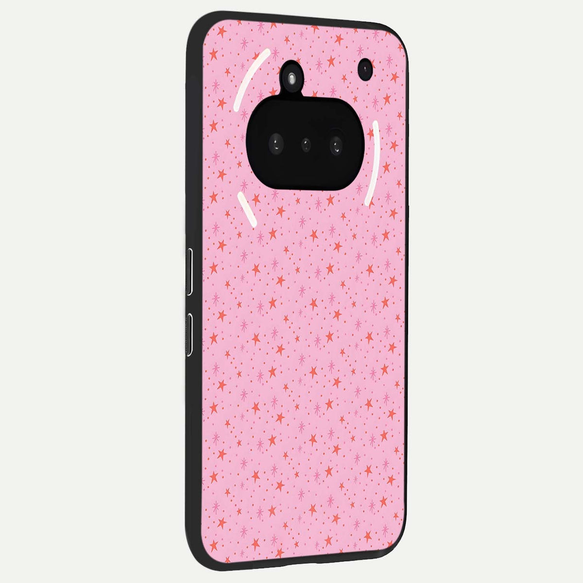  Cosmic Pink Sparkle phone case For Nothing Phone 3A showing premium glass back cover with detailed artwork