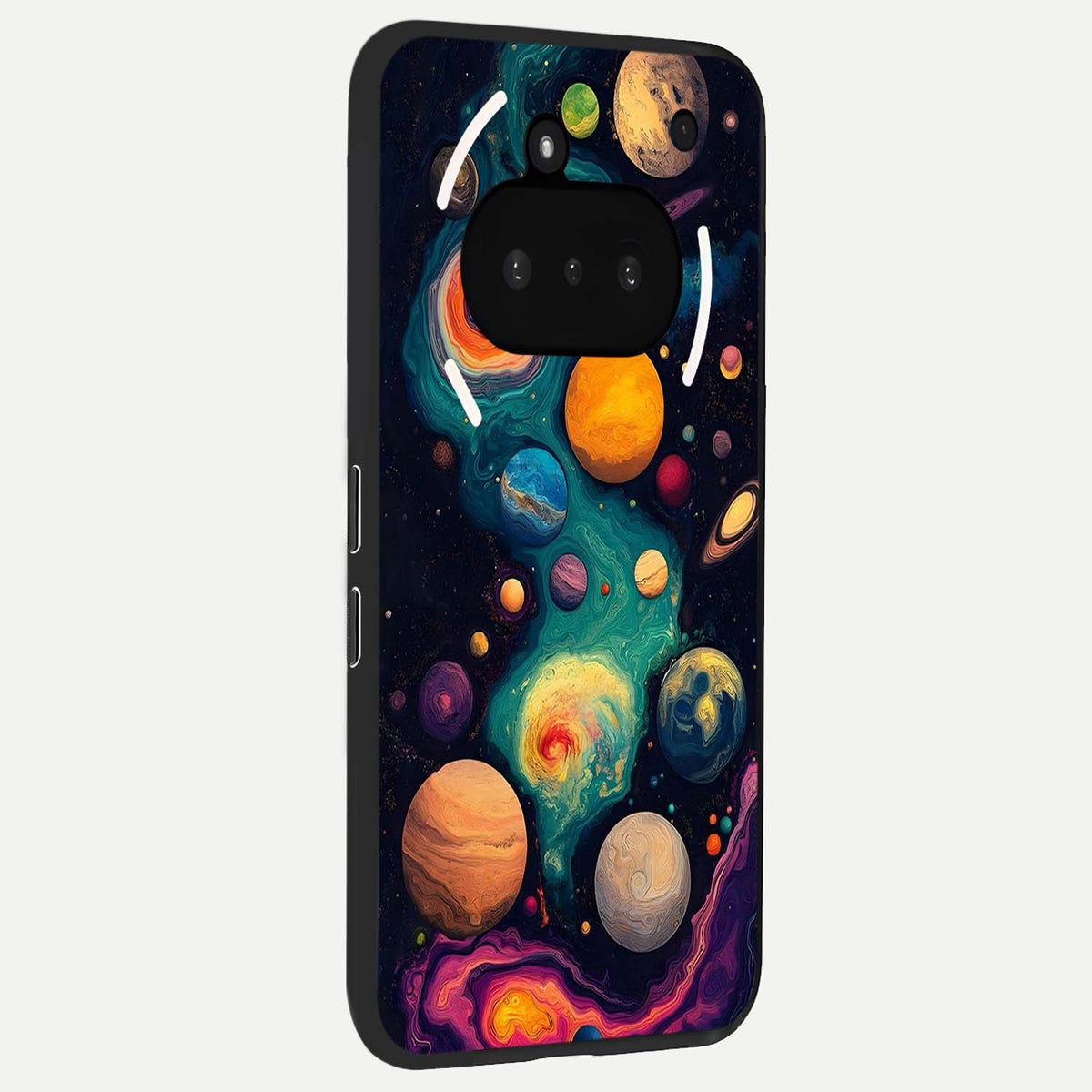  Cosmic Planet Journey phone case For Nothing Phone 3A showing premium glass back cover with detailed artwork