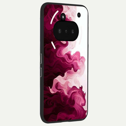 Crimson Wave Flow phone case For Nothing Phone 3A showing premium glass back cover with detailed artwork