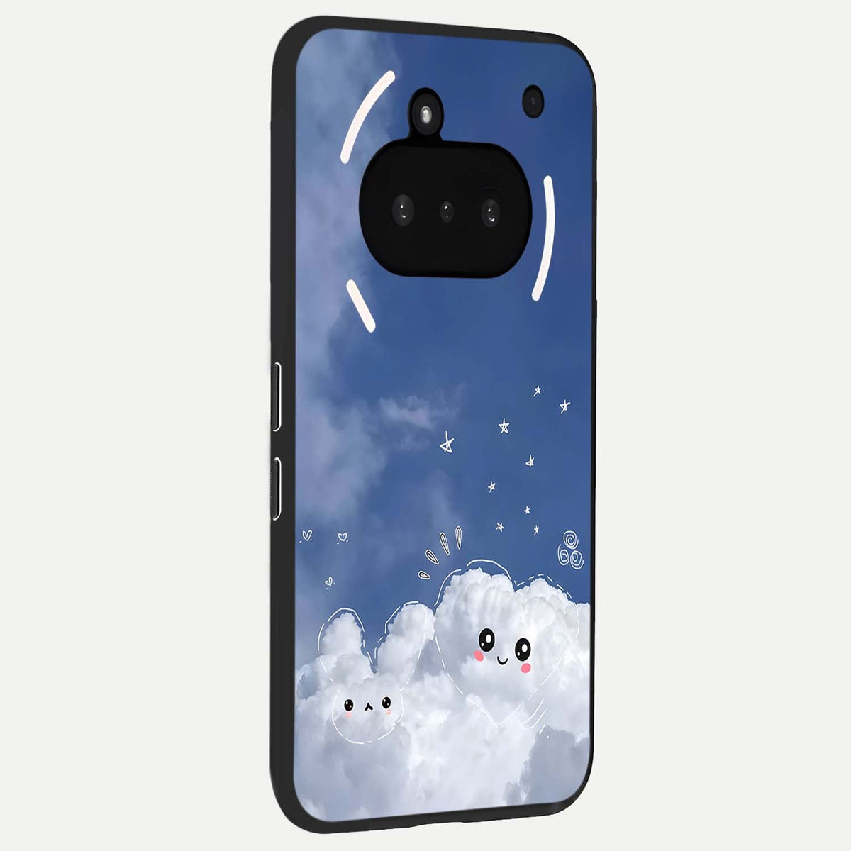  Cute Blossom Cloud phone case For Nothing Phone 3A showing premium glass back cover with detailed artwork