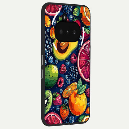  Cute Fruits Art phone case For Nothing Phone 3A showing premium glass back cover with detailed artwork